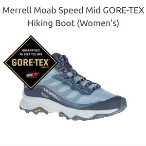 Merrell Women's Moab Speed GTX Mid Hiking Boots in Navy Size 8